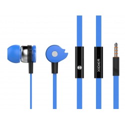 CELEBRAT Earphones με μικρόφωνο D1, 10mm, 3.5mm, 1.2m flat, μπλε Ακουστικά - Bluetooth