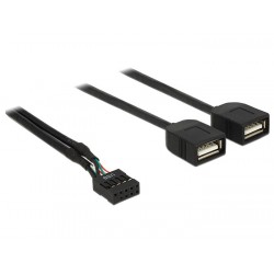 DELOCK καλώδιο USB-A interface σε 2x USB Type-A female 83823, 0.4m Εσωτερικά PC