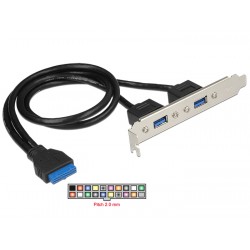 DELOCK Cable USB 3.0 2x Type-A female σε 19pin header female Κάρτες Επέκτασης PCI κ.α