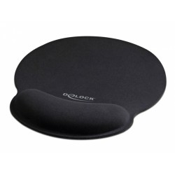 DELOCK Mousepad 12559 με στήριγμα καρπού, 252 x 227mm, μαύρο Mouse Pad