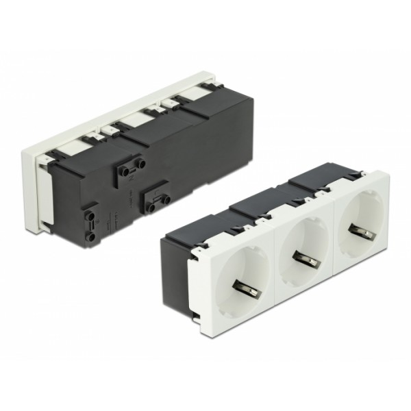 DELOCK τριπλό module πρίζας ρεύματος Easy 45 81323, 45°, 45x45mm, 5τμχ Ηλεκτρολογικός εξοπλισμός