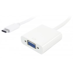 POWERTECH αντάπτορας USB Type-C σε VGA PTH-034, Full HD, λευκό USB-C (Type-C)
