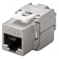 GOOBAY Keystone module RJ45 CAT 6A 90864, STP, 500 MHz, slim-line, ασημί Καμπίνες - Rack