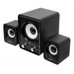 POWERTECH ηχεία Essential sound PT-843, 2.1, 5W + 2x 3W, 3.5mm, μαύρα Ηχεία για PC