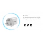 ROCKROSE φορτιστής τοίχου για πρίζα UK Casa A2, 2x USB, 2.4A 12W, λευκός Φορτιστές Κινητών