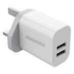 ROCKROSE φορτιστής τοίχου για πρίζα UK Casa A2, 2x USB, 2.4A 12W, λευκός Φορτιστές Κινητών