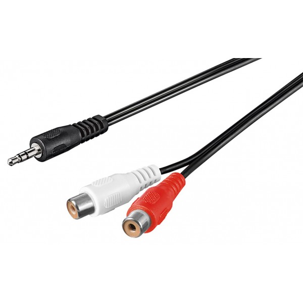 GOOBAY αντάπτορας 3.5mm αρσενικό σε 2x θηλυκό RCA 50116, 1.5m, μαύρο Ήχος