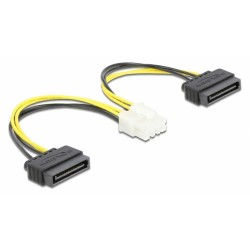DELOCK καλώδιο EPS 8pin σε 2x SATA 15pin 83020, 15cm Εσωτερικά PC