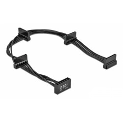DELOCK καλώδιο SATA 15pin σε 4x SATA 15pin 60395, 40cm, μαύρο Εσωτερικά PC
