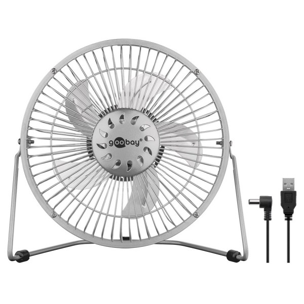 GOOBAY επιτραπέζιος ανεμιστήρας 62062, 8", USB, ασημί Θέρμανση - Κλιματισμός