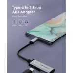 CABLETIME αντάπτορας USB Type-C σε USB Type-C & 3.5mm C160, 0.1m, γκρι Καλώδια