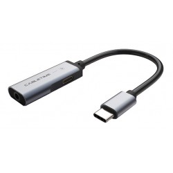 CABLETIME αντάπτορας USB Type-C σε USB Type-C & 3.5mm C160, 0.1m, γκρι Καλώδια