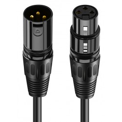 CABLETIME καλώδιο μικροφώνου XLR AV350, 3P, M/F, 24AWG, 5m, μαύρο Ήχος
