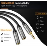 CABLETIME καλώδιο Stereo 3.5mm M σε 2x 3.5mm F AV309, 3pole, 0.2m, μαύρο Ήχος