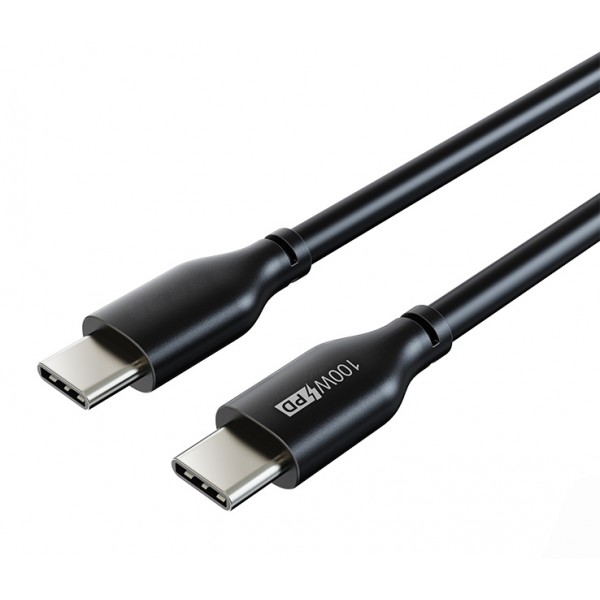 CABLETIME καλώδιο USB Type-C CM100, PD 100W, 5A, 1m, μαύρο USB-C (Type-C)
