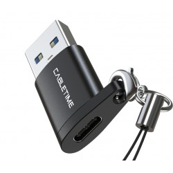 CABLETIME αντάπτορας USB 3.0 σε USB Type-C AMCF, 2.1A, 0.1m, μαύρος USB-C (Type-C)