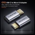 CABLETIME αντάπτορας USB Type-C σε USB Micro θηλυκό C160, γκρι Καλώδια