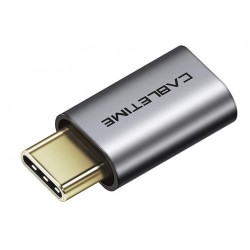CABLETIME αντάπτορας USB Type-C σε USB Micro θηλυκό C160, γκρι Καλώδια