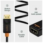CABLETIME αντάπτορας DisplayPort σε HDMI AV586, 1080p, 0.2m, μαύρος Εικόνα