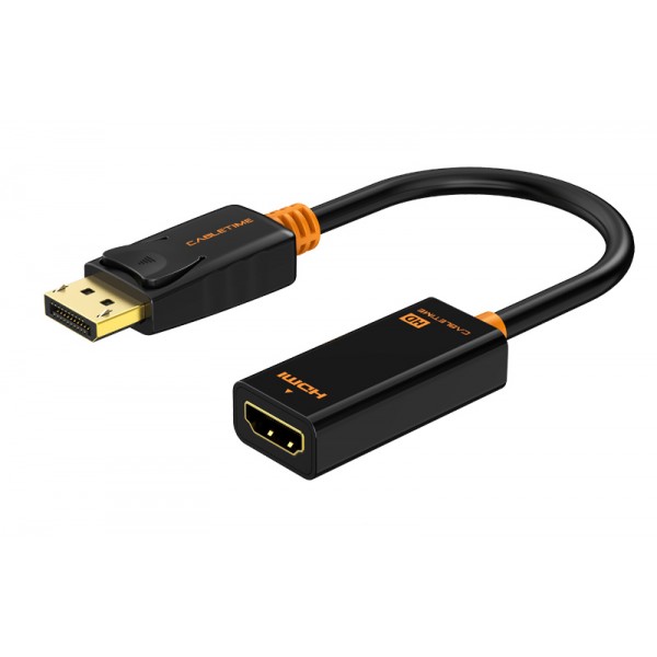 CABLETIME αντάπτορας DisplayPort σε HDMI AV586, 1080p, 0.2m, μαύρος Εικόνα