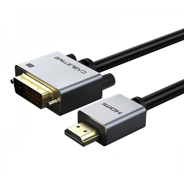 CABLETIME καλώδιο HDMI 1.4 σε DVI 24+1 AV579, 1080p, 1m, μαύρο Εικόνα