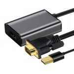 CABLETIME αντάπτορας HDMI σε VGA & USB AV582, 1080p, 0.15m, μαύρος Εικόνα