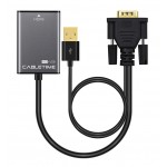 CABLETIME αντάπτορας HDMI σε VGA & USB AV582, 1080p, 0.15m, μαύρος Εικόνα