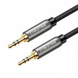 CABLETIME καλώδιο AUX Stereo 3.5mm 1/8" AV311, M-M, 1m, μαύρο Ήχος