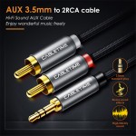 CABLETIME καλώδιο Stereo 3.5mm σε 2x RCA AV314, 3m, μαύρο Ήχος