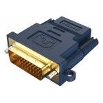 CABLETIME αντάπτορας HDMI σε DVI 24+1 AV599, with Ring, 1080p, μπλε Εικόνα