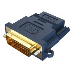 CABLETIME αντάπτορας HDMI σε DVI 24+1 AV599, with Ring, 1080p, μπλε Εικόνα