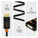 CABLETIME αντάπτορας DisplayPort σε DVI AV586, 1080p, 0.2m, μαύρο Εικόνα