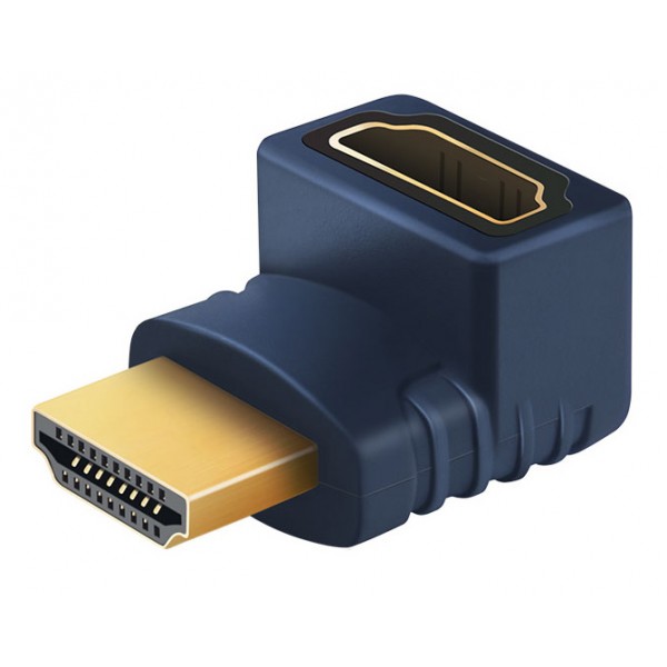 CABLETIME αντάπτορας HDMI αρσενικό σε θηλυκό AV599, γωνιακός, 4K, μπλε Εικόνα