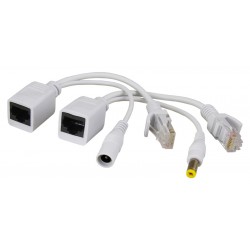 PULSAR σετ μετατροπείς PoE τύπου RJ45 και 2.1/5.5 P-POE1, λευκό Παρελκόμενα