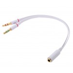 POWERTECH αντάπτορας 2x 3.5mm σε 3.5mm θηλυκό CAB-J048, 0.2m, λευκό Ήχος