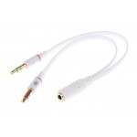 POWERTECH αντάπτορας 2x 3.5mm σε 3.5mm θηλυκό CAB-J048, 0.2m, λευκό Ήχος