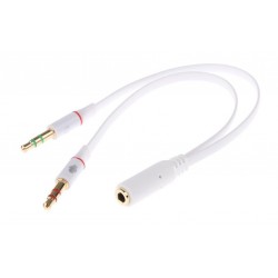 POWERTECH αντάπτορας 2x 3.5mm σε 3.5mm θηλυκό CAB-J048, 0.2m, λευκό Ήχος