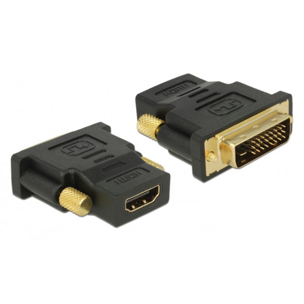 DELOCK αντάπτορας DVI 24+1 σε HDMI 65466, 4K, gold-plated, μαύρος Εικόνα