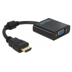 DELOCK αντάπτορας HDMI σε VGA 65512, 1080p, μαύρος Εικόνα