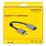DELOCK αντάπτορας DisplayPort 1.4 σε HDMI 66436, 4K, 20cm, μαύρος-γκρι Εικόνα