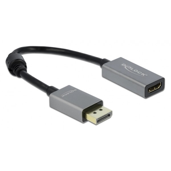 DELOCK αντάπτορας DisplayPort 1.4 σε HDMI 66436, 4K, 20cm, μαύρος-γκρι Εικόνα