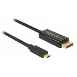 DELOCK καλώδιο USB-C σε DisplayPort 85256, DP Alt Mode, 4K, 2m, μαύρο USB-C (Type-C)