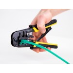 DELOCK εργαλείο πτύχωσης με απογυμνωτή καλωδίων RJ45/12/11 90505, 8+6+4P Πένσες