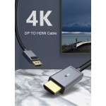 CABLETIME καλώδιο DisplayPort σε HDMI AV585, με LED, 4K, 1.8m, μαύρο Εικόνα