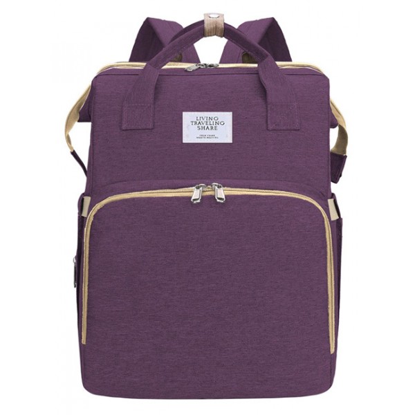 2 in 1 τσάντα πλάτης και παιδικό κρεβατάκι TMV-0051, αδιάβροχη, μωβ Τσάντες - Πορτοφόλια