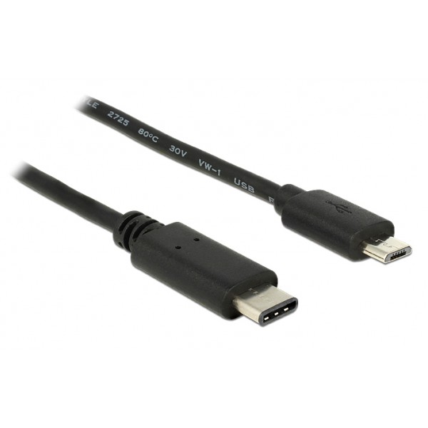 POWERTECH Καλώδιο USB Type-C σε USB Micro CAB-UC011, 1m, μαύρο USB-C (Type-C)
