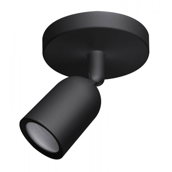 OPTONICA φωτιστικό spot 2022, για λάμπα GU10, πλαστικό, IP20, μαύρο Φωτιστικά
