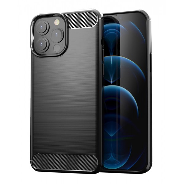 POWERTECH Θήκη Carbon MOB-1657 για iPhone 13 Pro, μαύρη Θήκες
