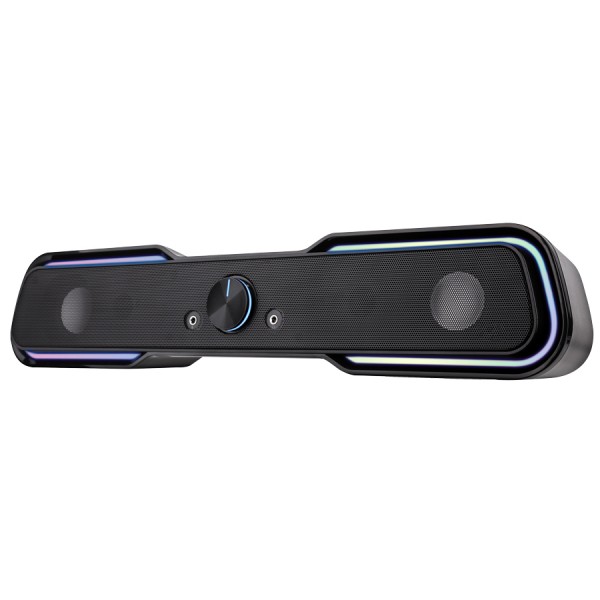 POWERTECH gaming soundbar PT-974, 10W RMS, Bluetooth, 3.5mm, RGB, μαύρο Ηχεία