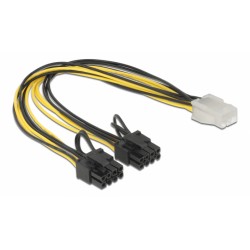 DELOCK καλώδιο PCIe 6pin σε 2x 8pin 83433, 30cm Εσωτερικά PC